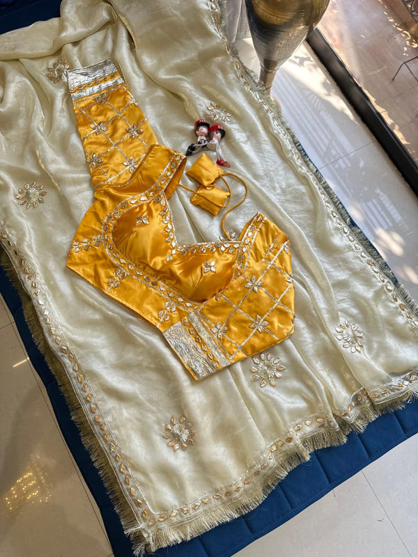 Frendi Silk Frill Saree With Aangi Blouse