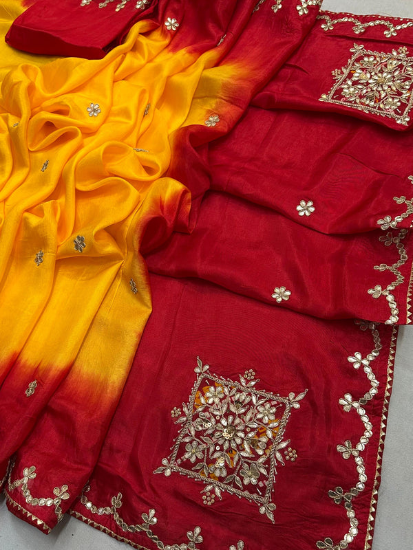 Pure Upada Silk Gota Saree