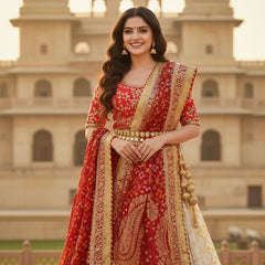 Rajasthani Bandhej Ghatchola Lehenga