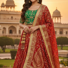 Rajasthani Bandhej Ghatchola Lehenga