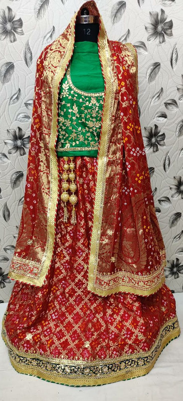 Rajasthani Bandhej Ghatchola Lehenga