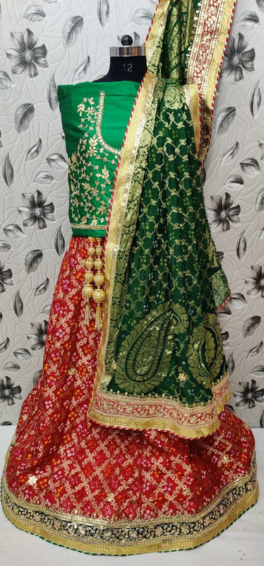 Rajasthani Bandhej Ghatchola Lehenga