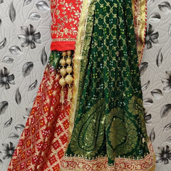 Rajasthani Bandhej Ghatchola Lehenga