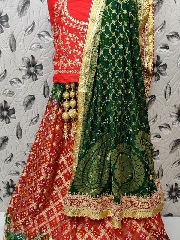 Rajasthani Bandhej Ghatchola Lehenga