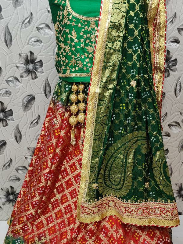 Rajasthani Bandhej Ghatchola Lehenga