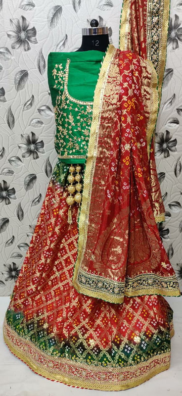 Rajasthani Bandhej Ghatchola Lehenga