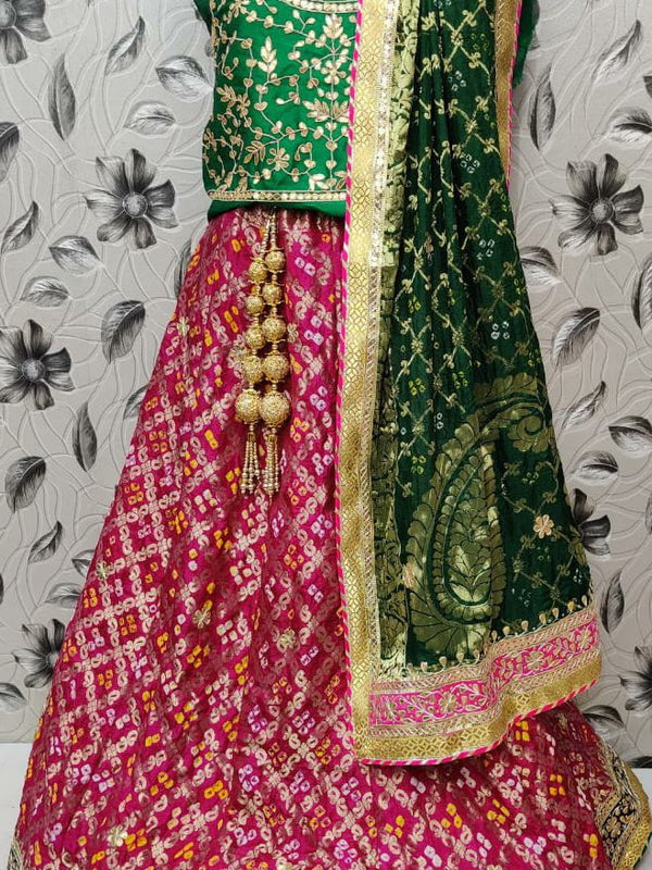 Rajasthani Bandhej Ghatchola Lehenga