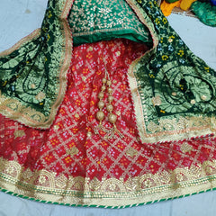 Rajasthani Bandhej Ghatchola Lehenga