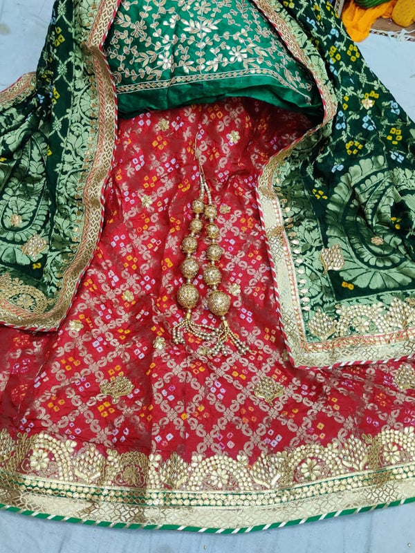 Rajasthani Bandhej Ghatchola Lehenga