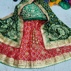 Rajasthani Bandhej Ghatchola Lehenga