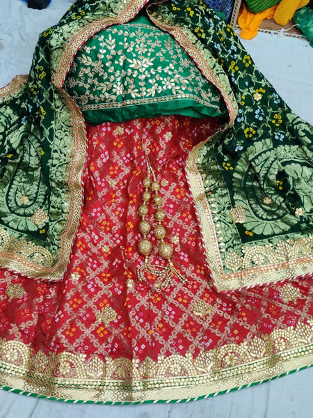 Rajasthani Bandhej Ghatchola Lehenga