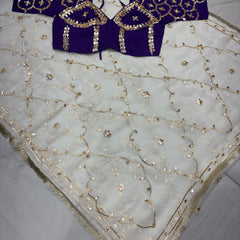 Semi Pure Diamond Chiffon Saree with Aangi Blouse