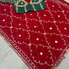 Semi Pure Diamond Chiffon Saree with Aangi Blouse