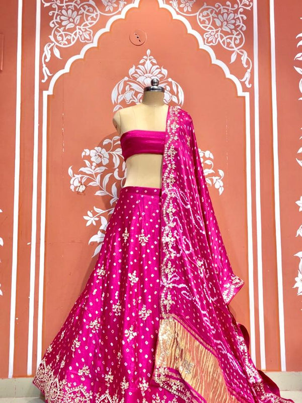 Modal Gajji Bandhej Lehenga