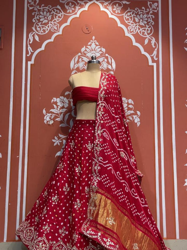 Modal Gajji Bandhej Lehenga