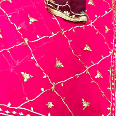 Gota Jal semi chiffon Saree