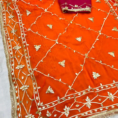 Gota Jal semi chiffon Saree