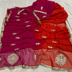 Semi Chiffon Gota Saree