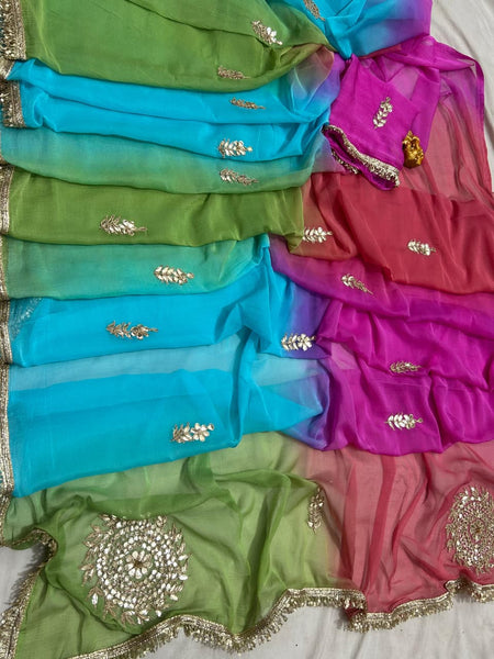 Semi Chiffon Gota Saree