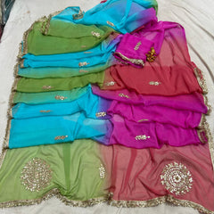 Semi Chiffon Gota Saree