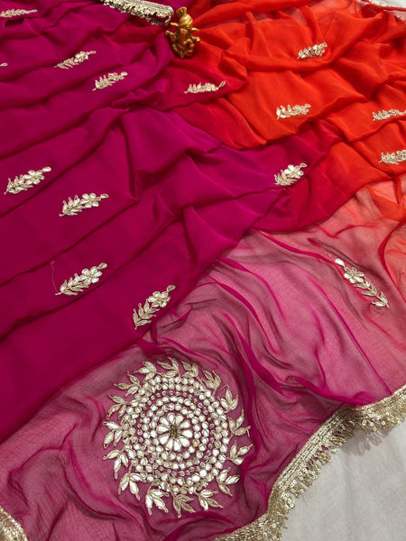 Semi Chiffon Gota Saree