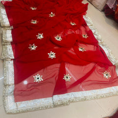 Royal Georgette kachcha Gota Saree