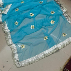 Royal Georgette kachcha Gota Saree