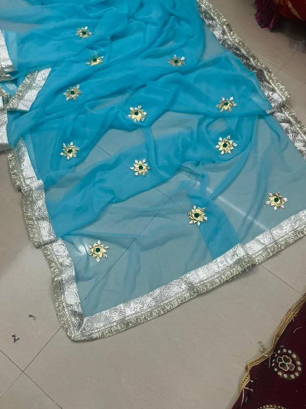 Royal Georgette kachcha Gota Saree