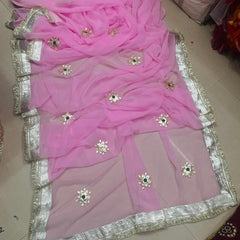 Royal Georgette kachcha Gota Saree