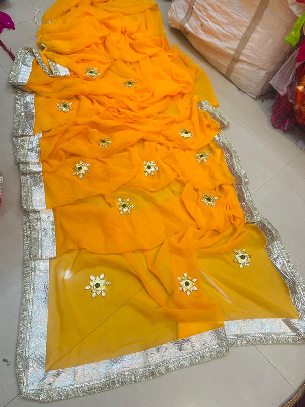Royal Georgette kachcha Gota Saree