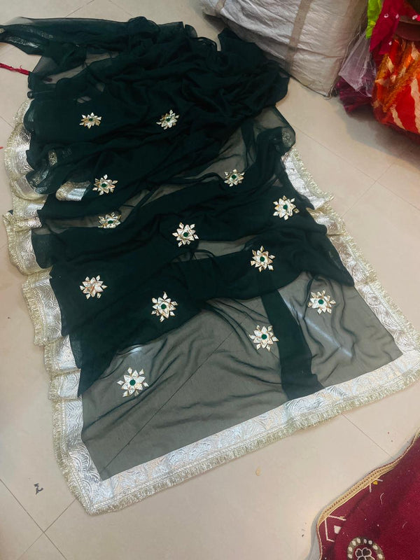 Royal Georgette kachcha Gota Saree