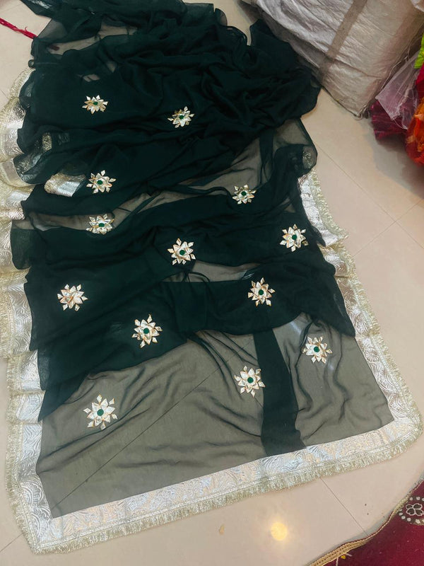 Royal Georgette kachcha Gota Saree