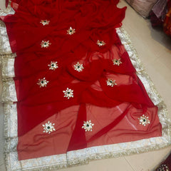 Royal Georgette kachcha Gota Saree