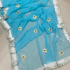 Royal Georgette kachcha Gota Saree