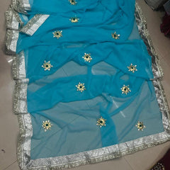 Royal Georgette kachcha Gota Saree