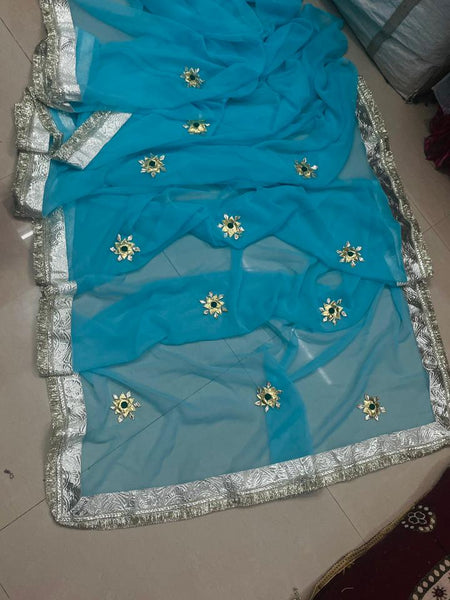 Royal Georgette kachcha Gota Saree