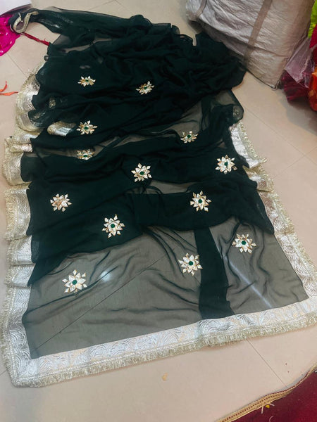 Royal Georgette kachcha Gota Saree