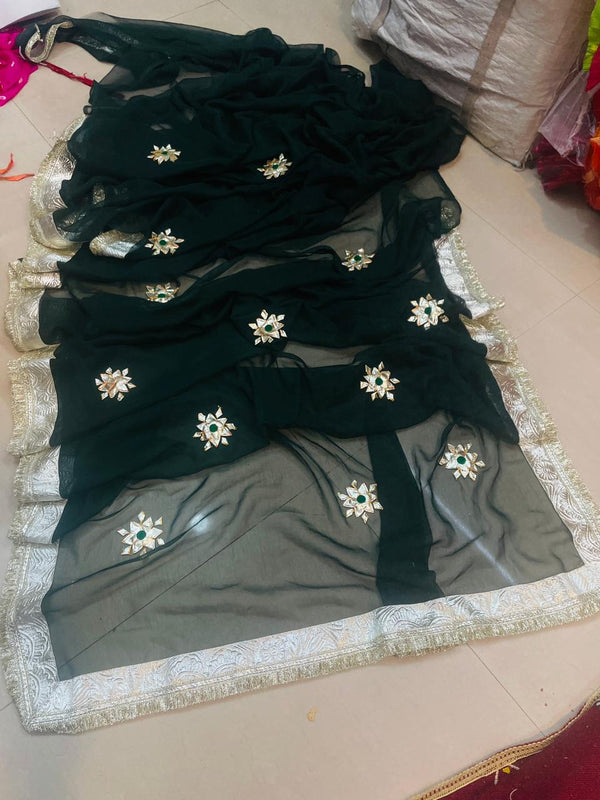 Royal Georgette kachcha Gota Saree