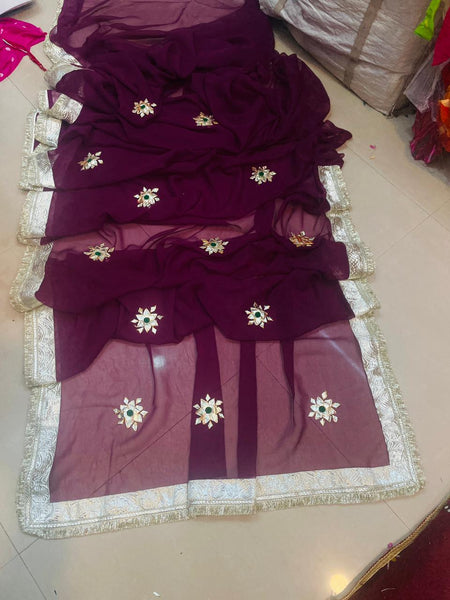 Royal Georgette kachcha Gota Saree