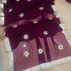 Royal Georgette kachcha Gota Saree
