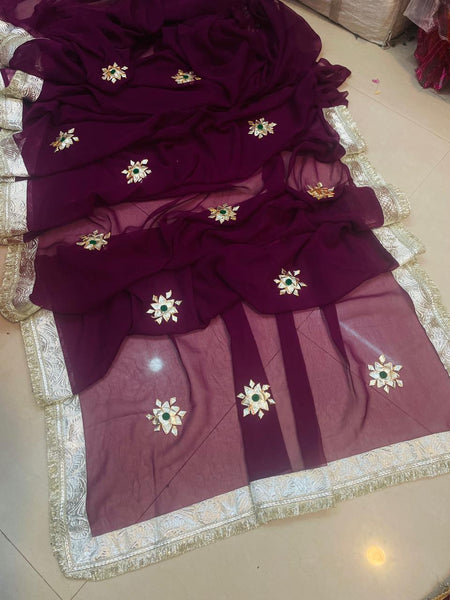 Royal Georgette kachcha Gota Saree