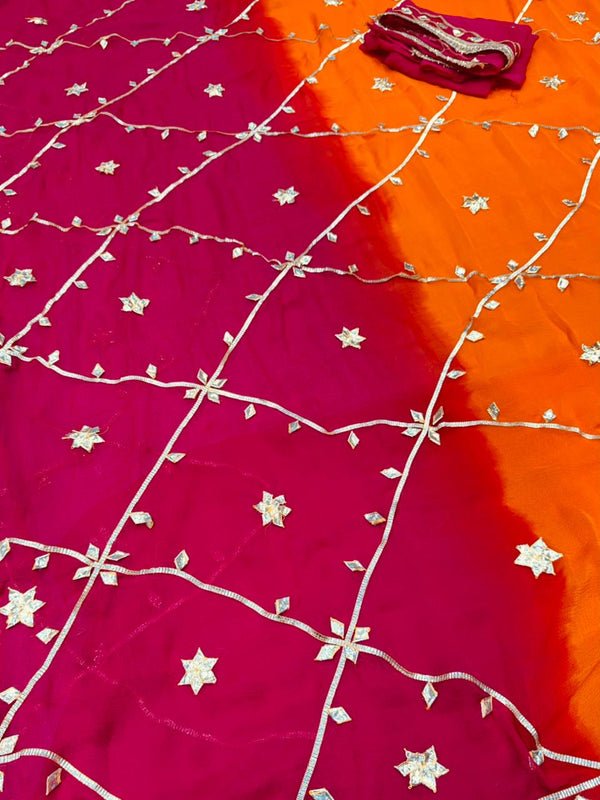 Gota Jal semi chiffon Saree