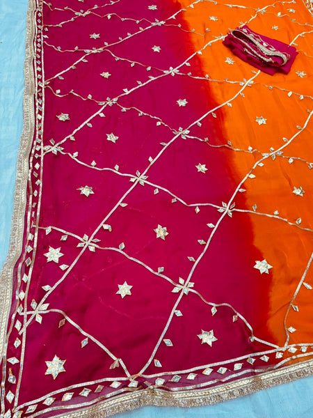 Gota Jal semi chiffon Saree