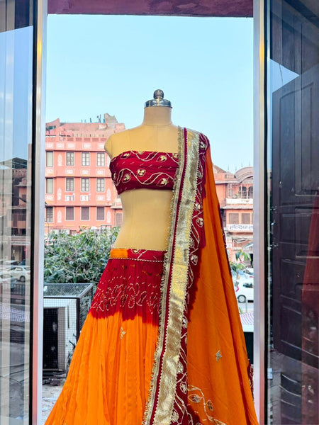Rajasthani Gota Patti Peeliya Lehenga