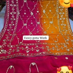Semi Chiffon Gota Patti Saree