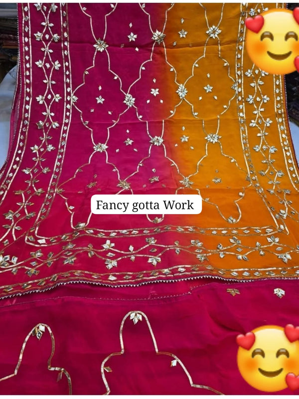 Semi Chiffon Gota Patti Saree