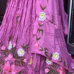 Brush Paint Floral Lehenga