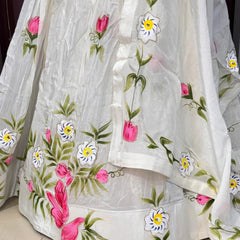 Brush Paint Floral Lehenga