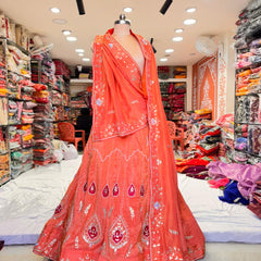 Cosmos Tissue Gota Patti Lehenga