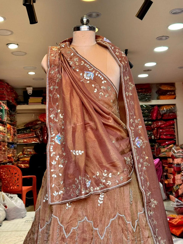 Cosmos Tissue Gota Patti Lehenga